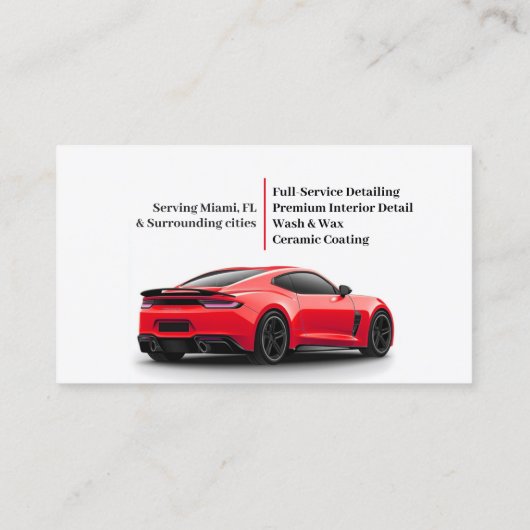 Auto Detailing Auto Visitekaartje (Achterkant)