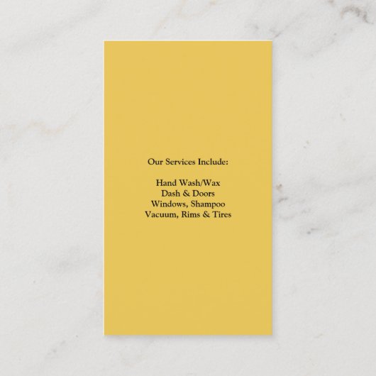 Auto Detailing Auto Visitekaartje (Achterkant)