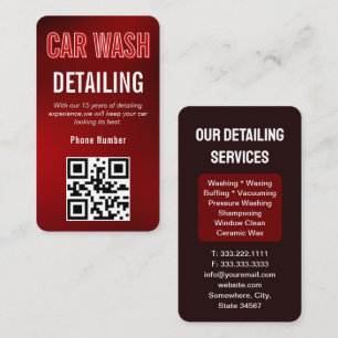 Auto Detailing Auto Wassen Automotive Modern ROOD Visitekaartje