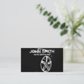 Auto Detailing Auto Wassen Automotive Zwart Visitekaartje (Staand voorkant)