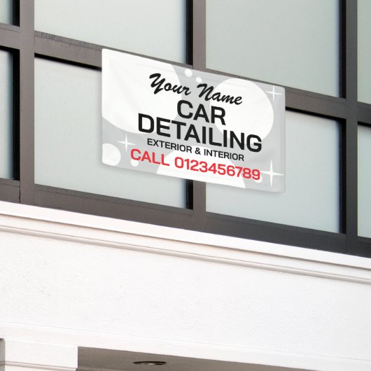 Auto detailing auto wassen bedrijf adverteren spandoek (Buitenkant Gebouw)