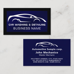 Auto Detailing Auto Wassen Elegant Donker Visiteka Visitekaartje