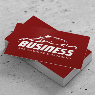 Auto Detailing Auto Water Outline Red Automotive Visitekaartje