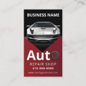 Auto Detailing Automotive Car Repair Red & black Visitekaartje (Voorkant)