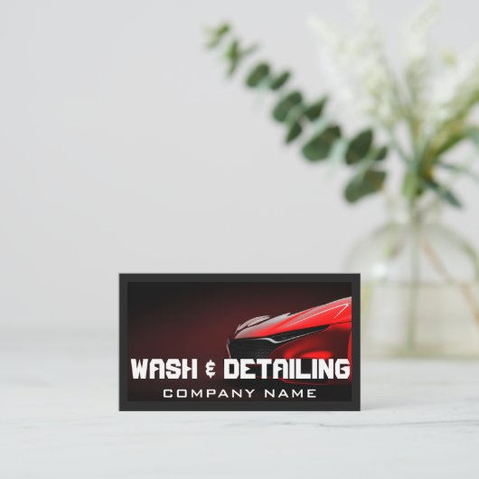 Auto Detailing Automotive Car Wash Clean QR-code Visitekaartje (Staand voorkant)