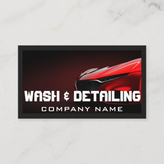 Auto Detailing Automotive Car Wash Clean QR-code Visitekaartje (Voorkant)