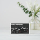 Auto Detailing Automotive Car Wash Zwart QR-code Visitekaartje (Staand voorkant)
