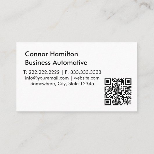 Auto Detailing Automotive Car Wash Zwart QR-code Visitekaartje (Achterkant)