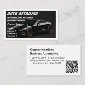 Auto Detailing Automotive Car Wash Zwart QR-code Visitekaartje (Voorkant / Achterkant)