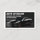 Auto Detailing Automotive Car Wash Zwart QR-code Visitekaartje (Voorkant)