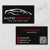 Auto Detailing Automotive Modern Zwart-wit Visitekaartje (Voorkant / Achterkant)