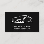 Auto Detailing, Automotive reparatie zwart Visitekaartje (Voorkant)