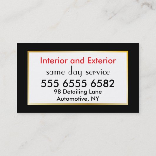 Auto Detailing Budget Waarde Kleurrijke Fab New Cu Visitekaartje (Achterkant)