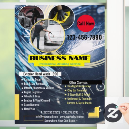 Auto Detailing Business Window Cling Raamsticker (Huis)