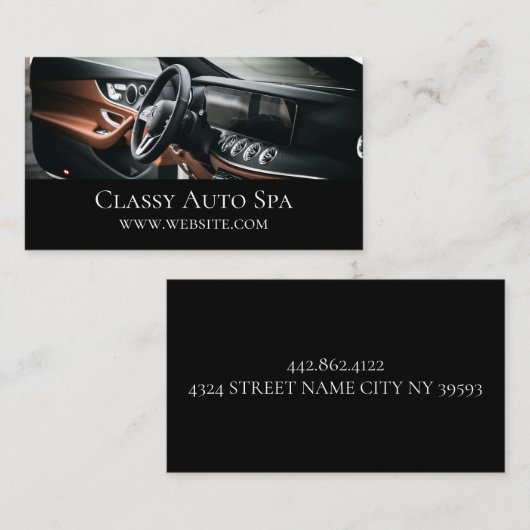 Auto Detailing Car Service Dealer Visitekaartje (Voorkant / Achterkant)