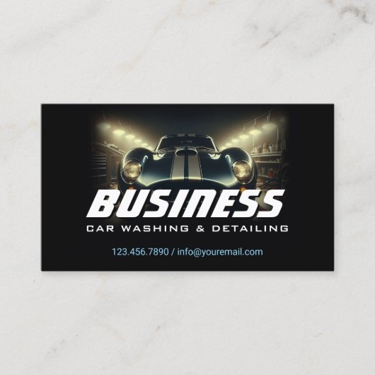 Auto Detailing Classic Sport Car Wash Visitekaartje (Voorkant)