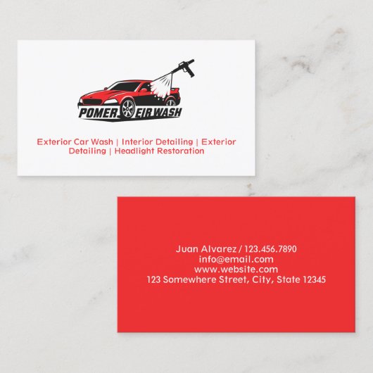 Auto Detailing Custom Logo Visitekaartje (Voorkant / Achterkant)