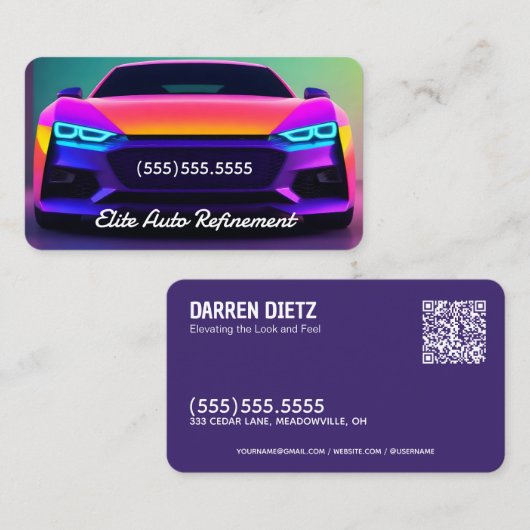 Auto Detailing Detailer QR Visitekaartje (Voorkant / Achterkant)