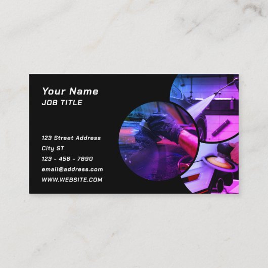 Auto detailing diensten afbeeldingen Visitekaartje (Achterkant)