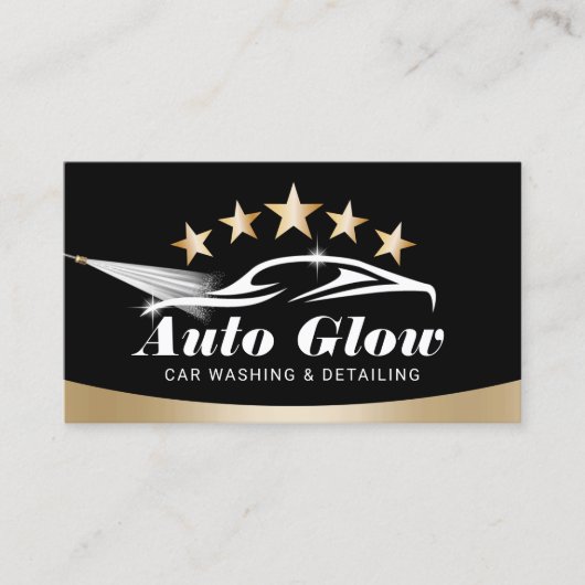 Auto Detailing Gold 5 sterren moderne auto reinigi Visitekaartje (Voorkant)