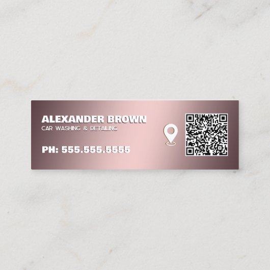 Auto Detailing Google Maps QR Mini Visitekaartje (Achterkant)