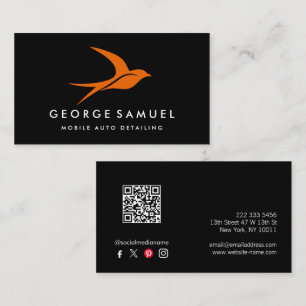 Auto Detailing Logo van Vliegende Vogel voor Aut Visitekaartje