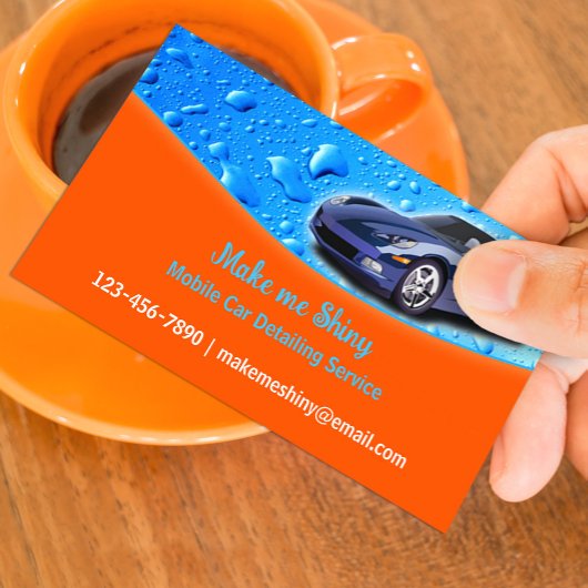Auto Detailing met Water Drops Visitekaartje