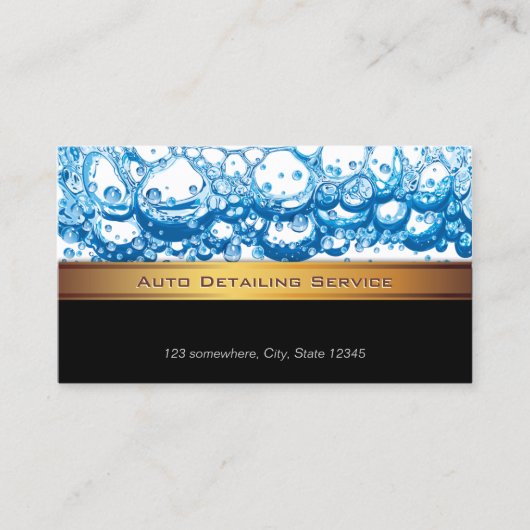 Auto Detailing Moderne Gouden Streep Druk Wassen Visitekaartje (Voorkant)