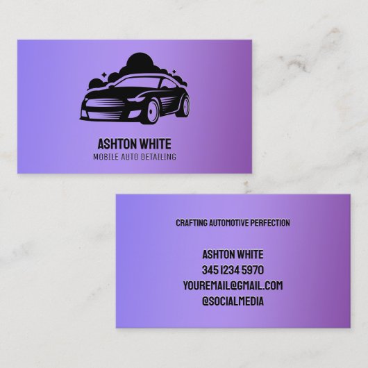 Auto-detailing Paars Visitekaartje (Voorkant / Achterkant)