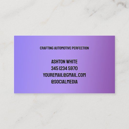 Auto Detailing Paarse Visitekaartje (Achterkant)