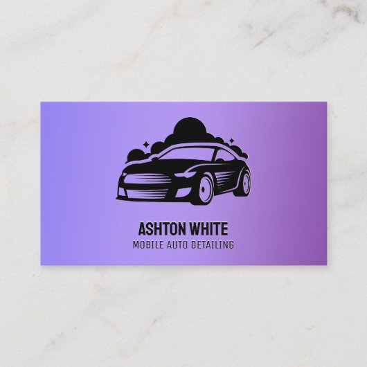 Auto Detailing Paarse Visitekaartje (Voorkant)