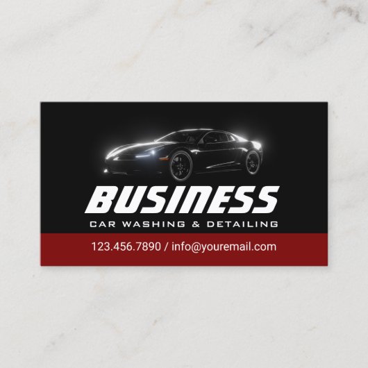Auto Detailing Professionele Auto Wassen Zwart & R Visitekaartje (Voorkant)