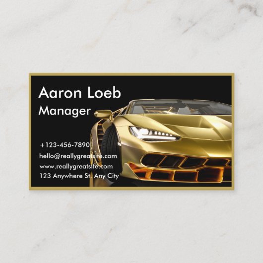 Auto Detailing Professionele Zwart Gouden Automoti Visitekaartje (Voorkant)