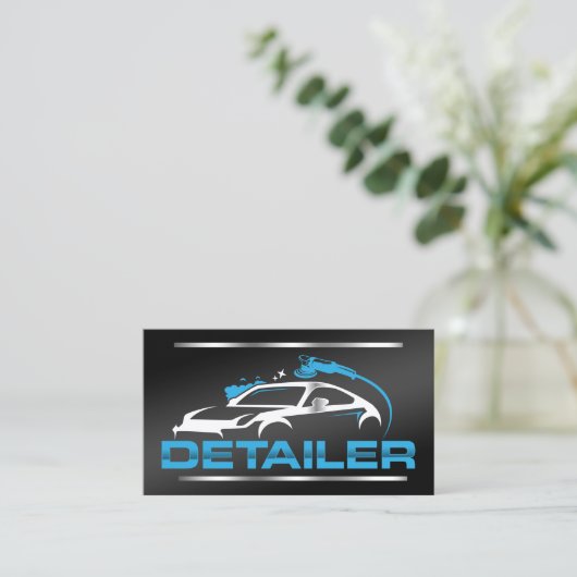 Auto Detailing QR Google Maps Visitekaartje (Staand voorkant)