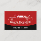 Auto Detailing Red Muscle Car Wash Loyaliteit Visitekaartje (Voorkant)