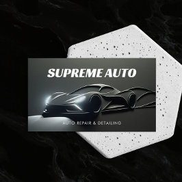 Auto Detailing, Reparatie, Auto Shop 3D Grijs Mode Visitekaartje