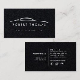 Auto Detailing, Reparatie op zwart papier Visitekaartje
