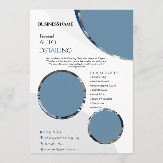 Auto Detailing Schoonmaak Service Zakelijke flyers Kaart (Voorkant)