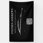 Auto Detailing Schoonmaken Auto Reparatie Logo QR  Spandoek (Verticaal)