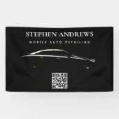 Auto Detailing Schoonmaken Auto Reparatie Logo QR  Spandoek (Horizontaal)