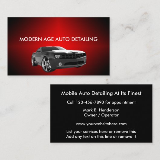 Auto Detailing Services Afsprakenkaartje (Voorkant / Achterkant)
