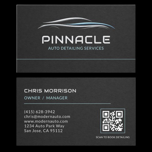 Auto Detailing Services QR-code Professioneel Visitekaartje