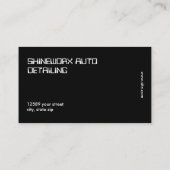 Auto Detailing Techno Zwart Gouden Visitekaartje (Achterkant)