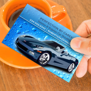 Auto Detailing Water Drops Visitekaartje