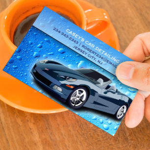 Auto Detailing Water Drops Visitekaartje