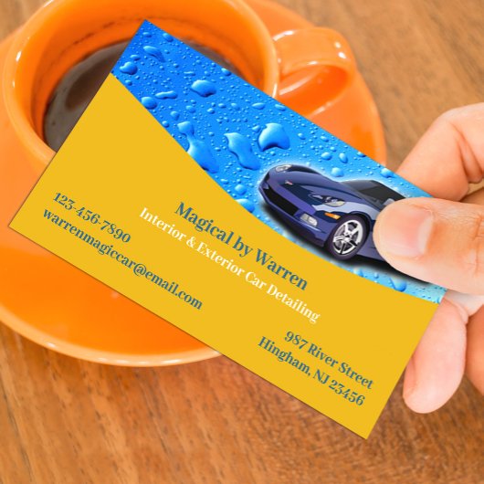 Auto Detailing Water Drops Visitekaartje