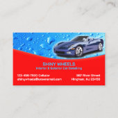 Auto Detailing Water Drops Visitekaartje (Voorkant)