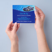 Auto Detailing Waterdruppels Flyer Sjabloon (Hand)