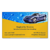 Auto Detailing Waterdruppels Magnetisch Visitekaartje (Voorkant)