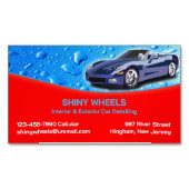 Auto-detailing waterdruppels magnetisch visitekaartje (Voorkant)